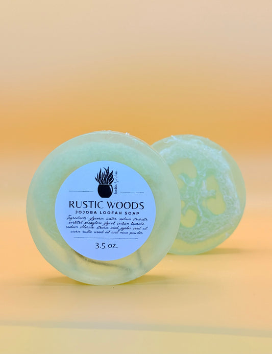 Jojoba Loofah Soap: Rustic Woods