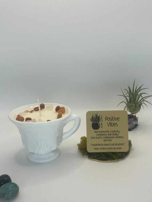 Soy Candle: Positive Vibes (Flower Garden Scent)