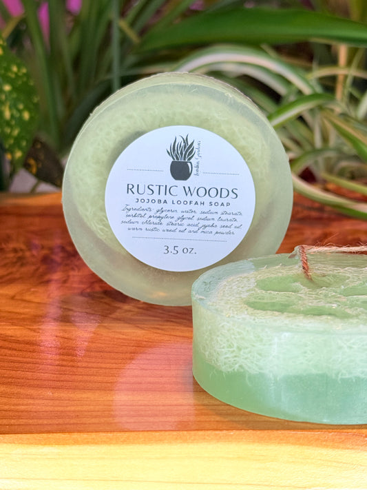 Jojoba Loofah Soap: Rustic Woods
