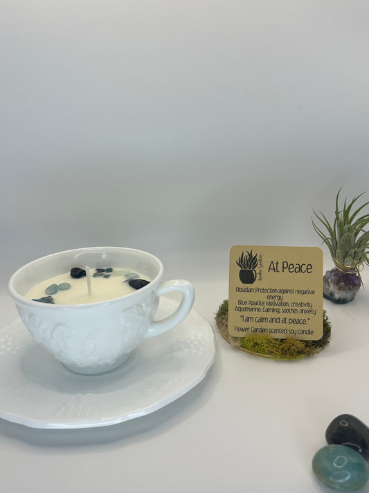 Soy candle: At Peace (Flower Garden Scent)