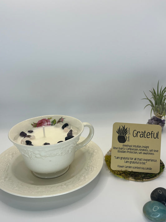 Soy Candle: Grateful (Flower Garden Scent)